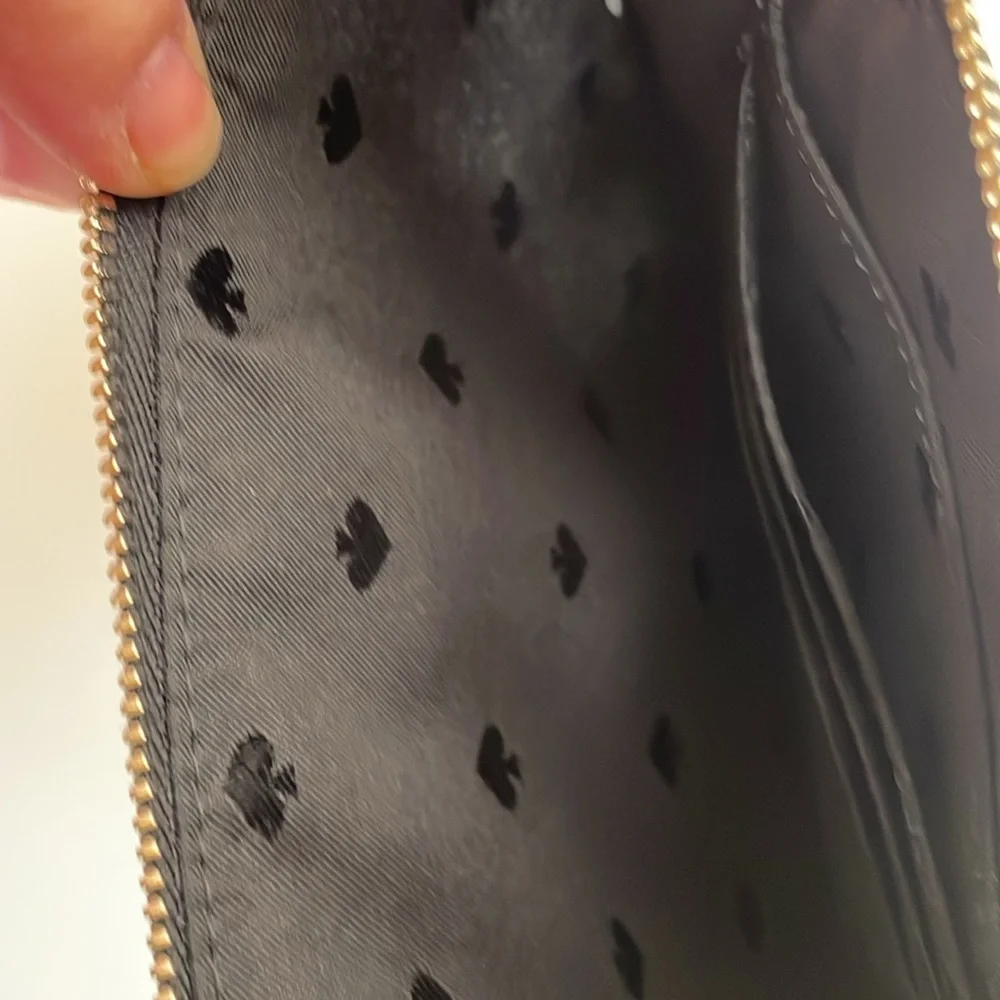 Kate Spade Staci L zip medium clutch wristlet in black saffiano leather - Picture 6 of 6